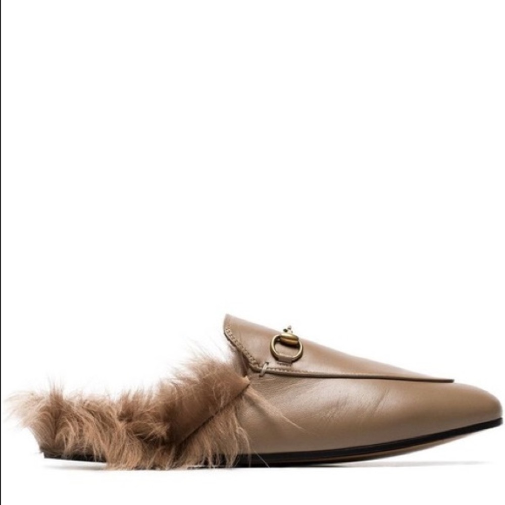 Gucci Natural Color Fur Mules/Slides